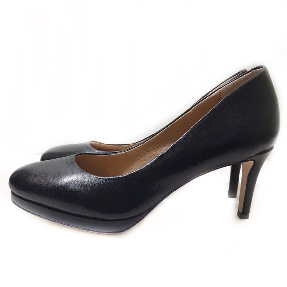 Corso Como 6 Black Leather Pumps Heels Platform - Picture 3 of 5